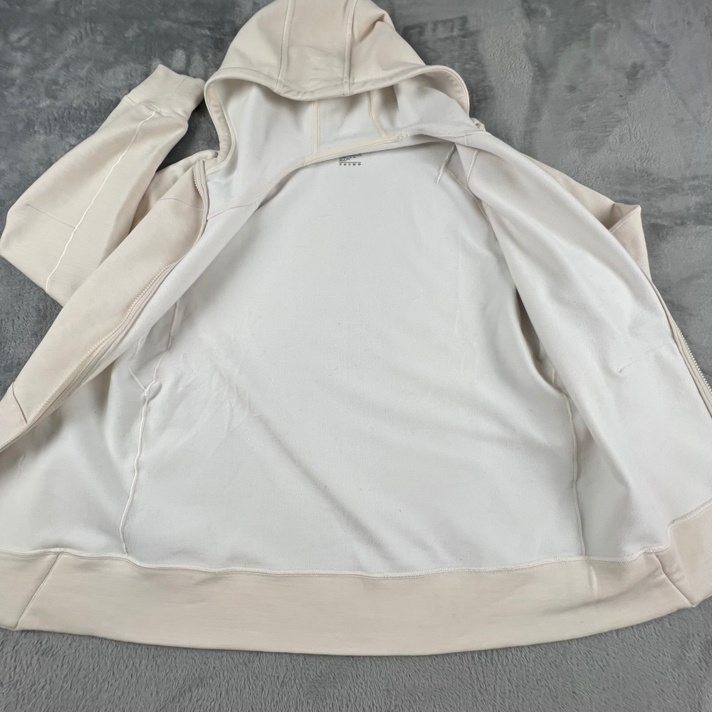 ALWRLD Mens Cream Full Zip Hoodie Wool Blend Jacket Athletic Fleece Size Medium - Picture 8 of 16